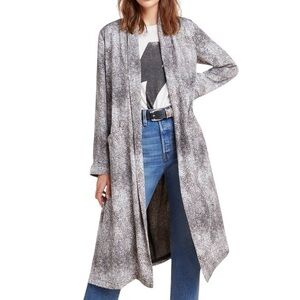 NWT Anthropologie Serpentine Snake Print Longline Duster Kimono - S